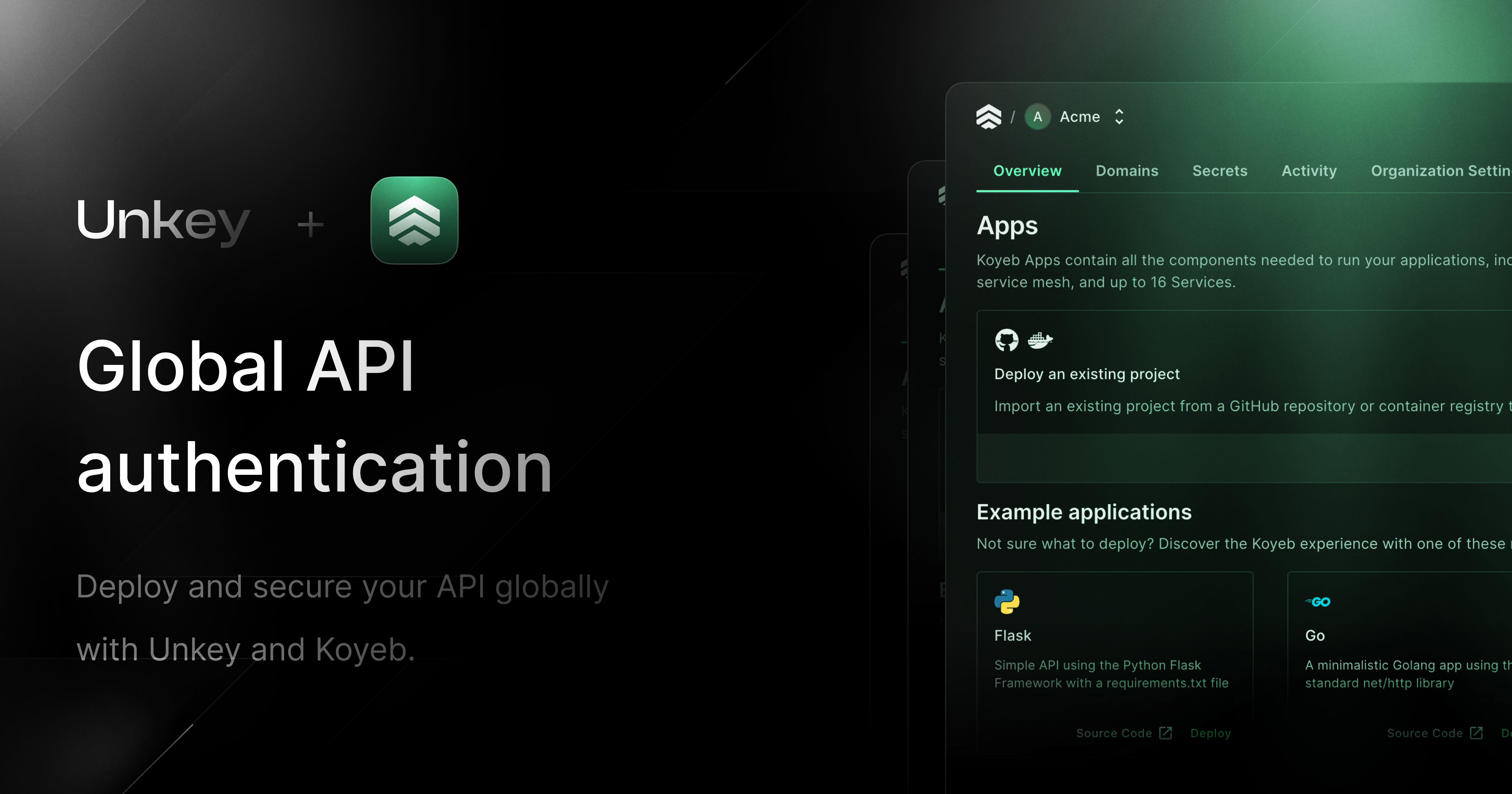 Deploy and secure your API globally with Unkey and Koyeb.